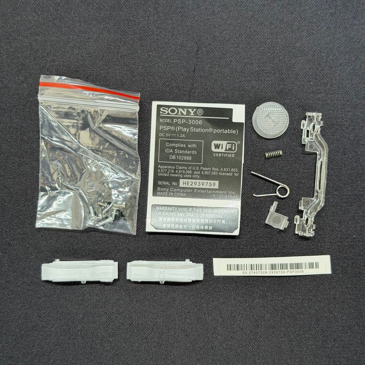Premium PSP 3000 Full Replacement Shell Kit – Transparent Clear Housing with Buttons