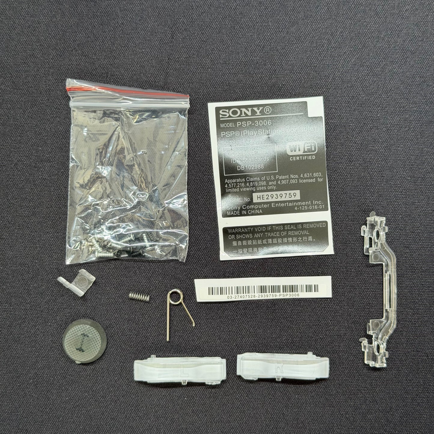 Premium PSP 3000 Full Replacement Shell Kit – Transparent Black Housing with Buttons