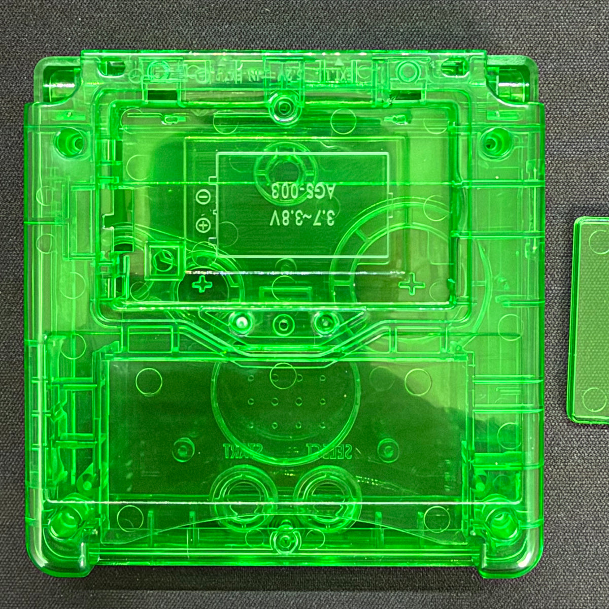 Game Boy Advance SP Full Replacement Shell Kit – Transparent Green Housing with Buttons