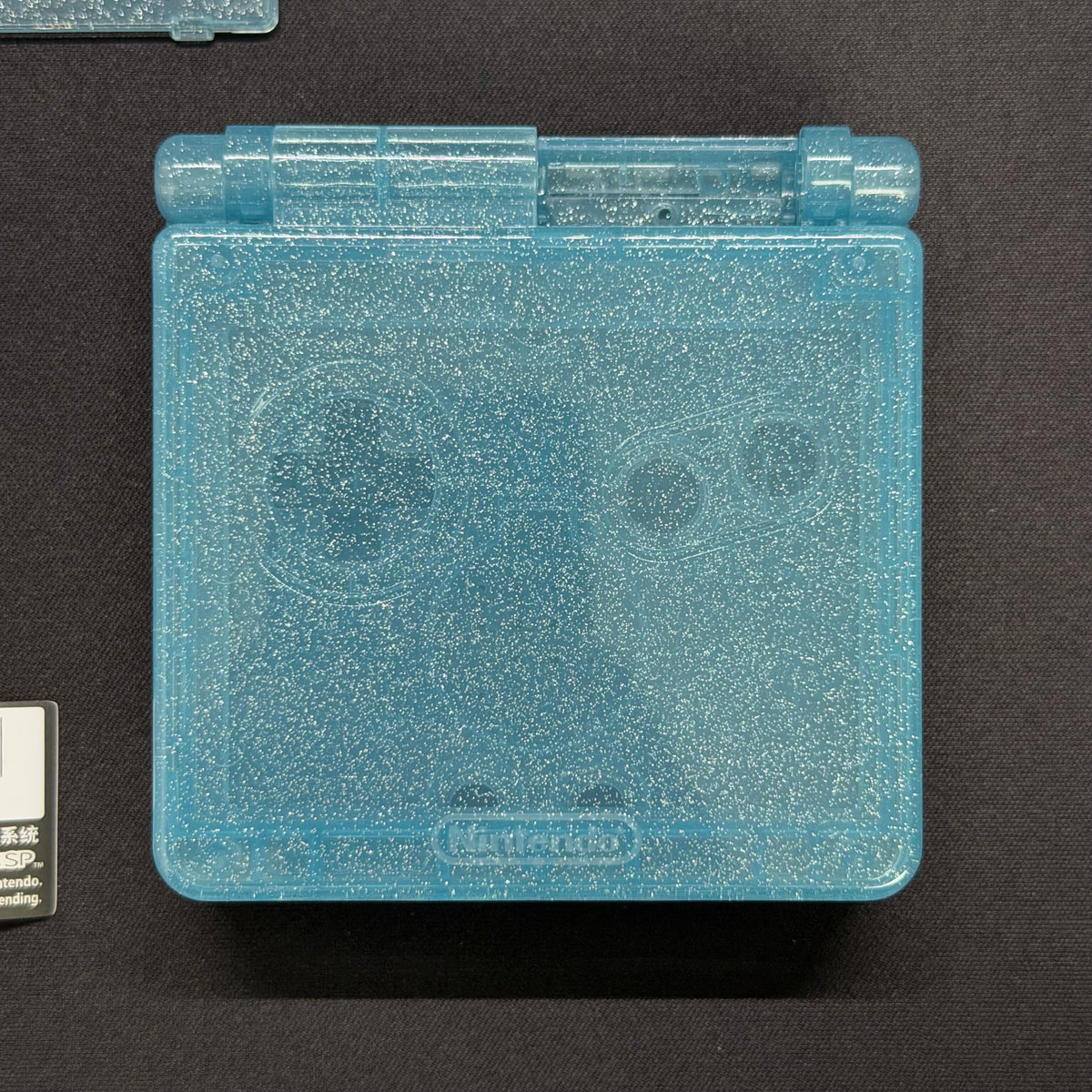 Game Boy Advance SP Full Replacement Shell Kit – Blue Glitter Housing with Buttons