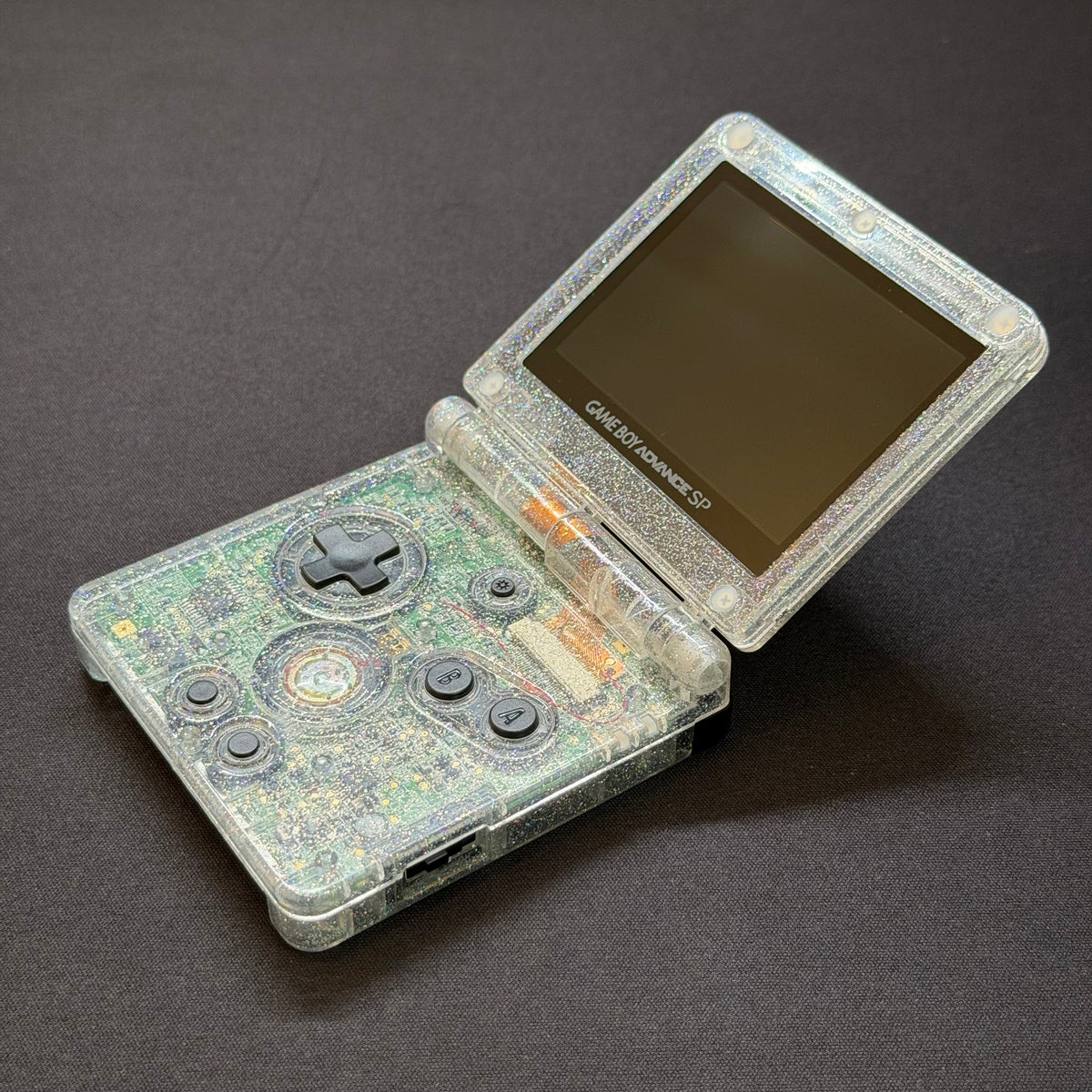 Nintendo Game Boy Advance SP – Transparent Clear Glitter