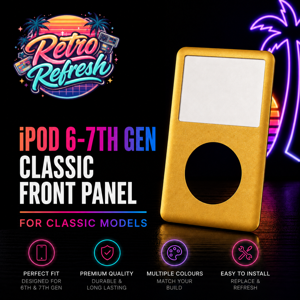 Gold Front Housing – For iPod Classic 6th / 7th Gen