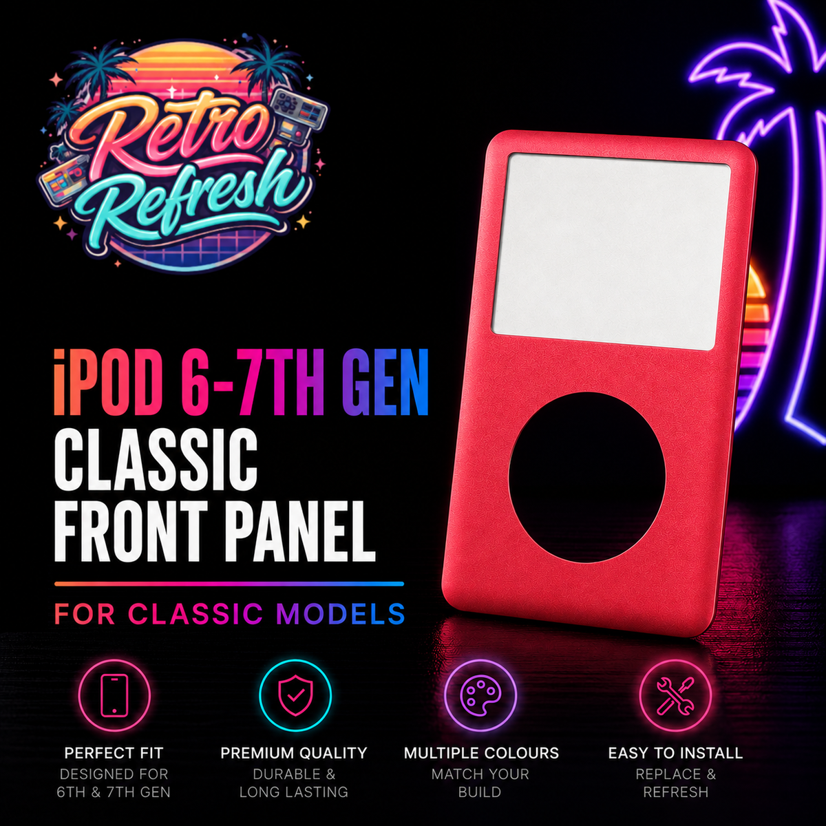 Red Front Housing – For iPod Classic 6th / 7th Gen