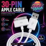 30-Pin Charge & Sync Cable (1M) – For iPod, iPhone & iPad