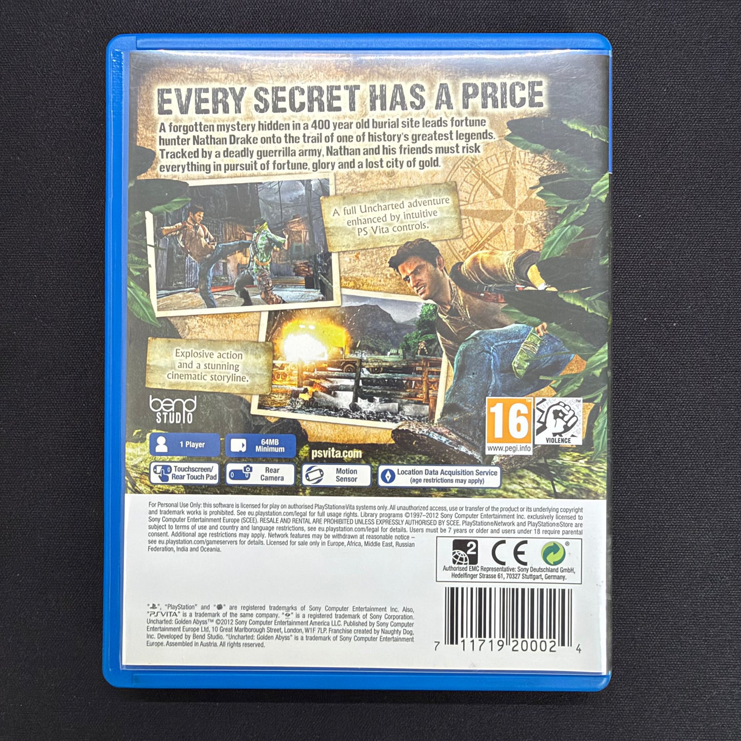 Uncharted: Golden Abyss (PS Vita) PAL UK | Boxed with Case & Cartridge | PCSF-00001