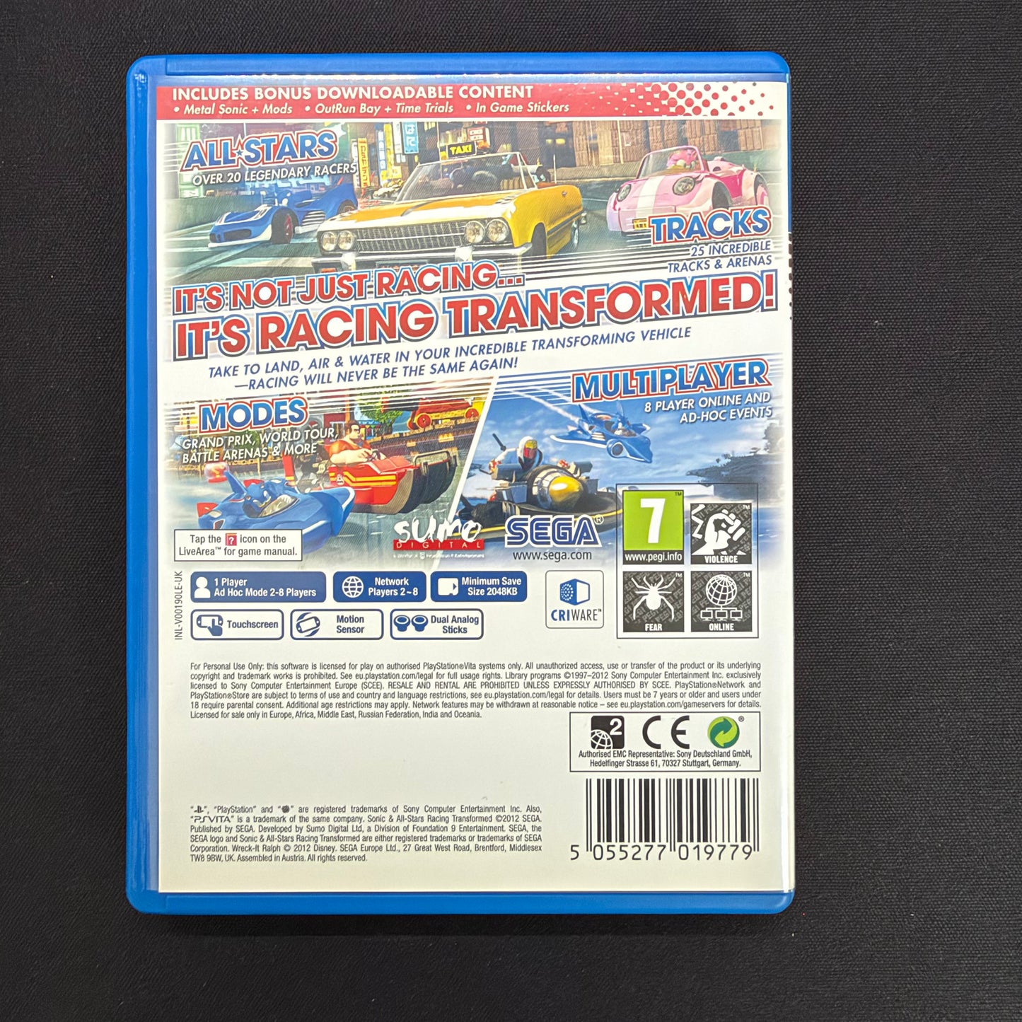 Sonic All Stars Racing Transformed (PS Vita) PAL UK | Complete in Box CIB | PCSB-00190