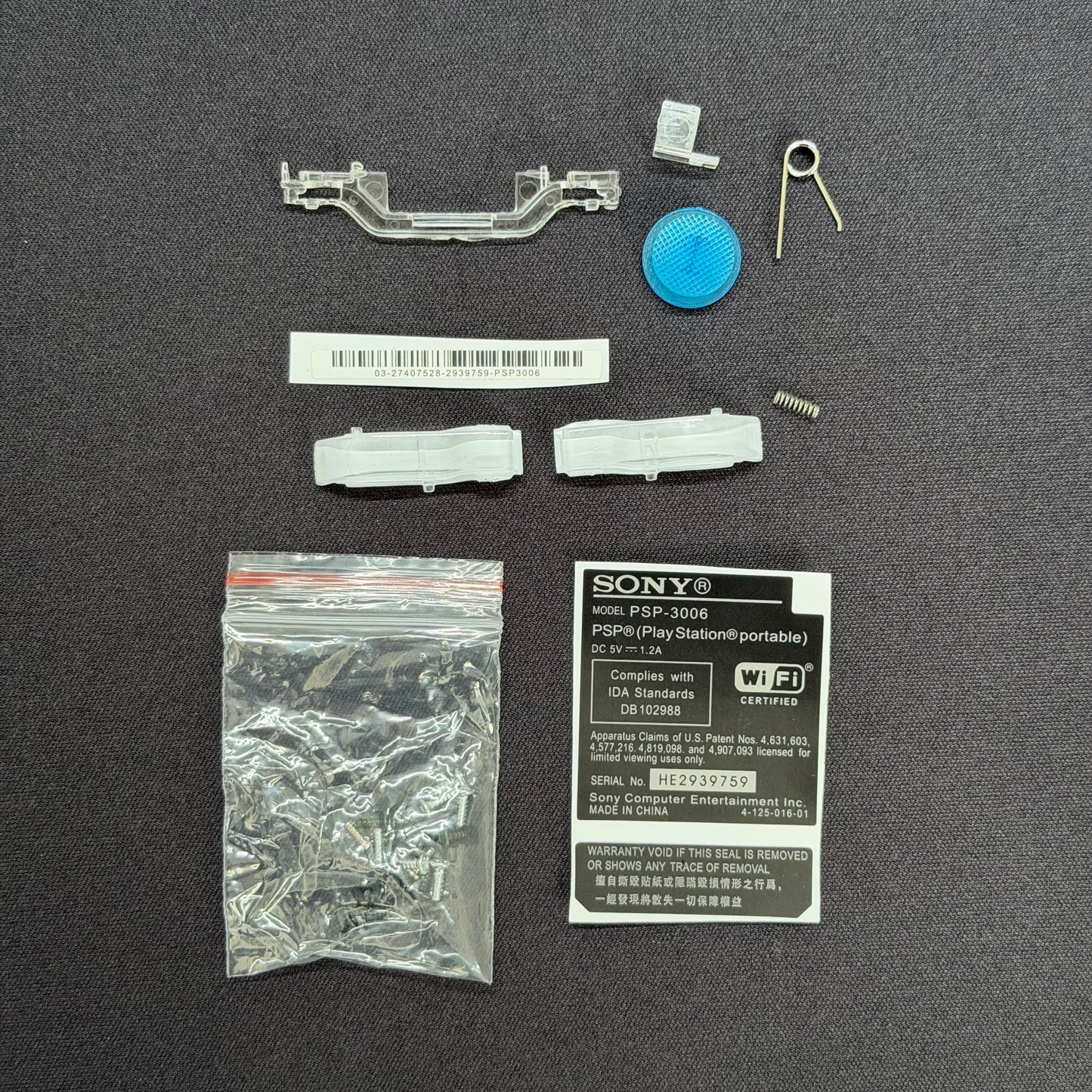 Premium PSP 3000 Full Replacement Shell Kit – Transparent Blue Housing with Buttons