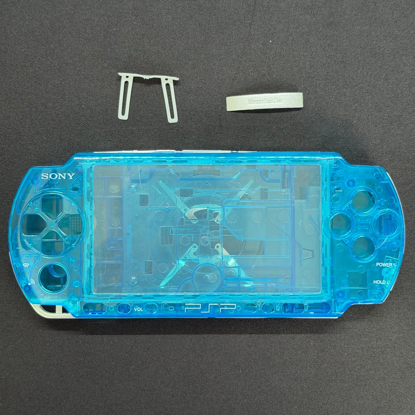 Premium PSP 3000 Full Replacement Shell Kit – Transparent Blue Housing with Buttons