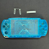 Premium PSP 3000 Full Replacement Shell Kit – Transparent Blue Housing with Buttons