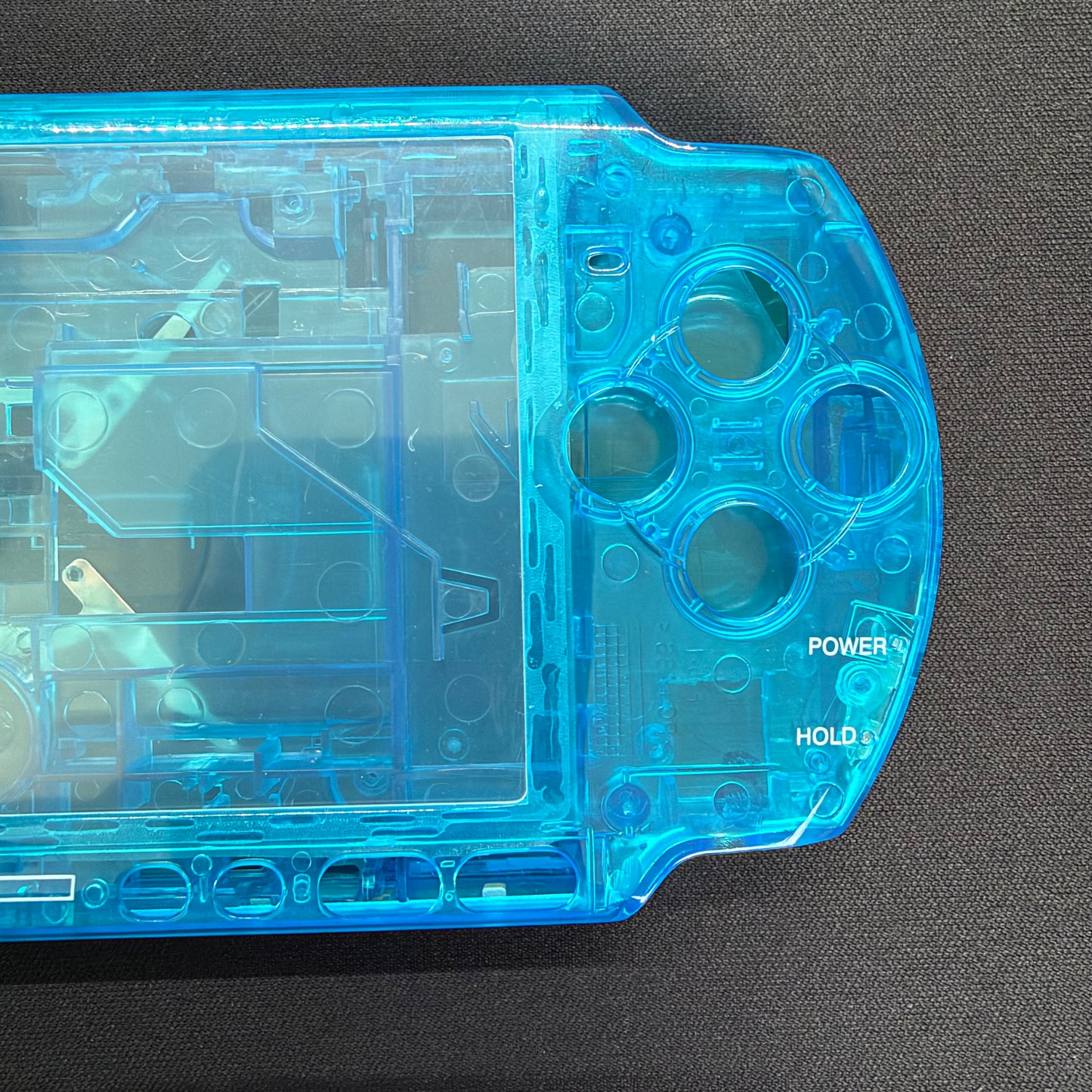 Premium PSP 3000 Full Replacement Shell Kit – Transparent Blue Housing with Buttons