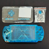 Premium PSP 3000 Full Replacement Shell Kit – Transparent Blue Housing with Buttons