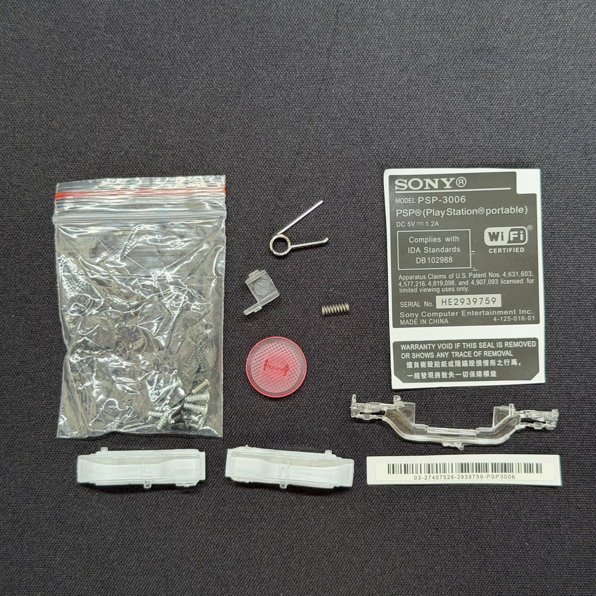 Premium PSP 3000 Full Replacement Shell Kit – Transparent Pink Housing with Buttons