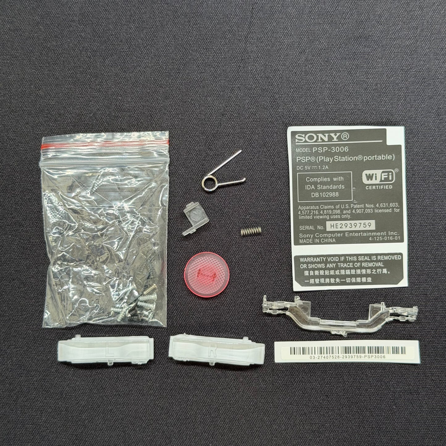 Premium PSP 3000 Full Replacement Shell Kit – Transparent Pink Housing with Buttons