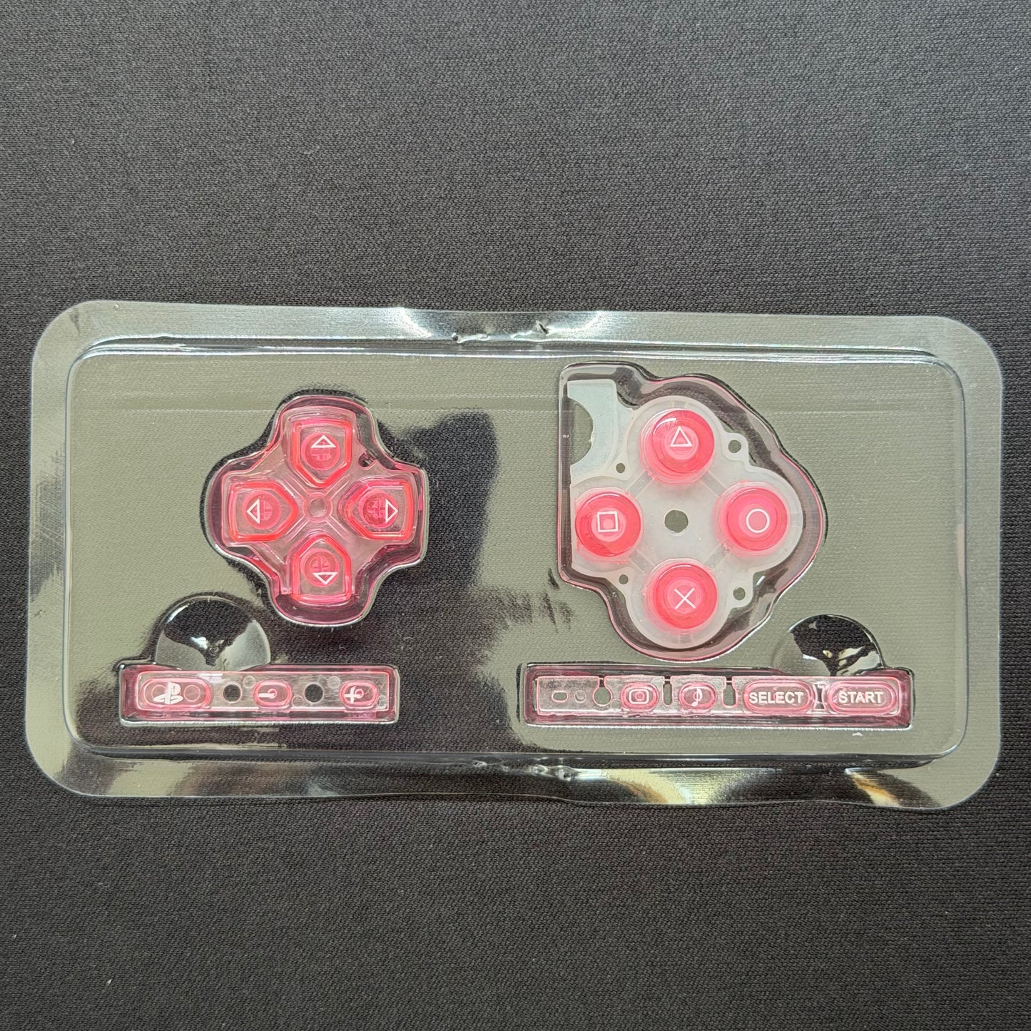 Premium PSP 3000 Full Replacement Shell Kit – Transparent Pink Housing with Buttons