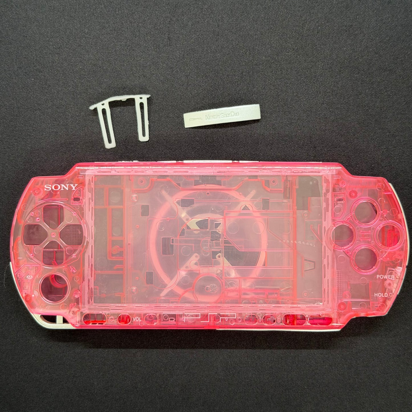 Premium PSP 3000 Full Replacement Shell Kit – Transparent Pink Housing with Buttons