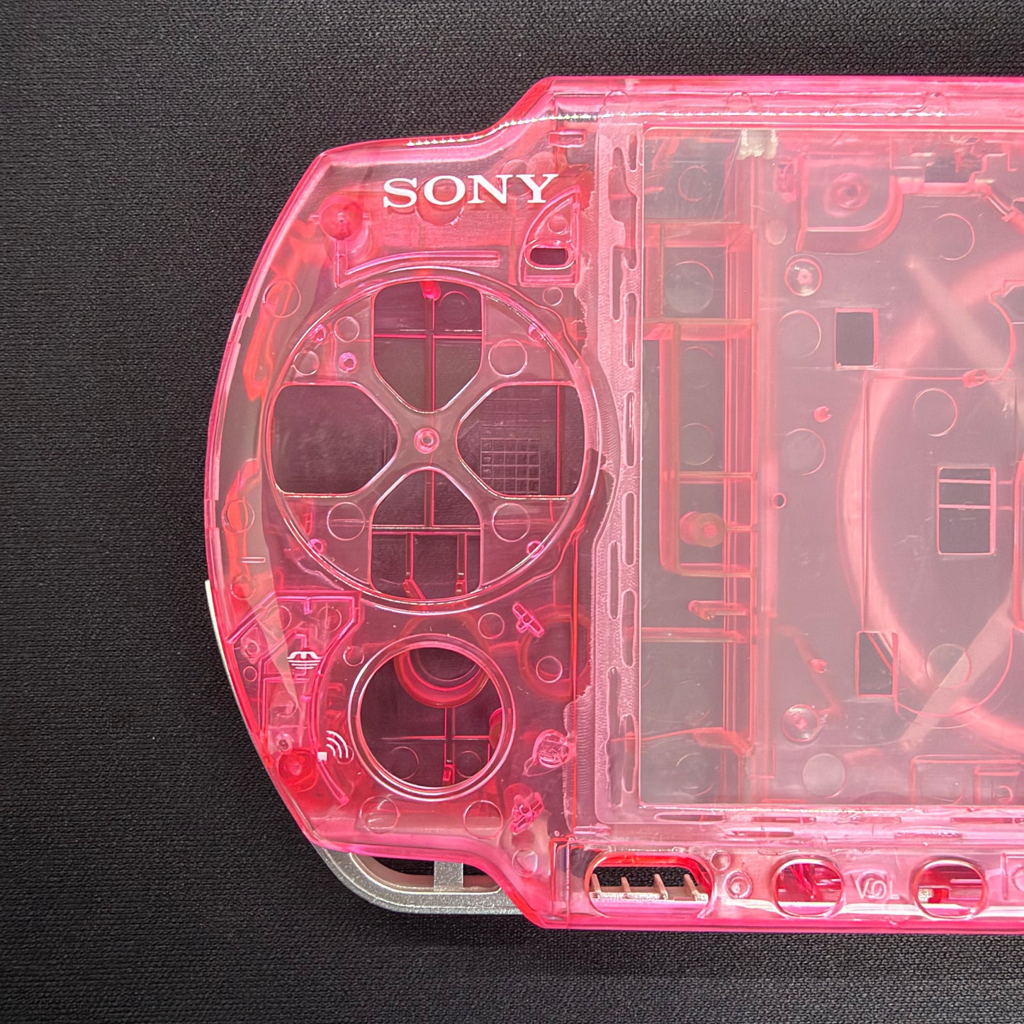 Premium PSP 3000 Full Replacement Shell Kit – Transparent Pink Housing with Buttons