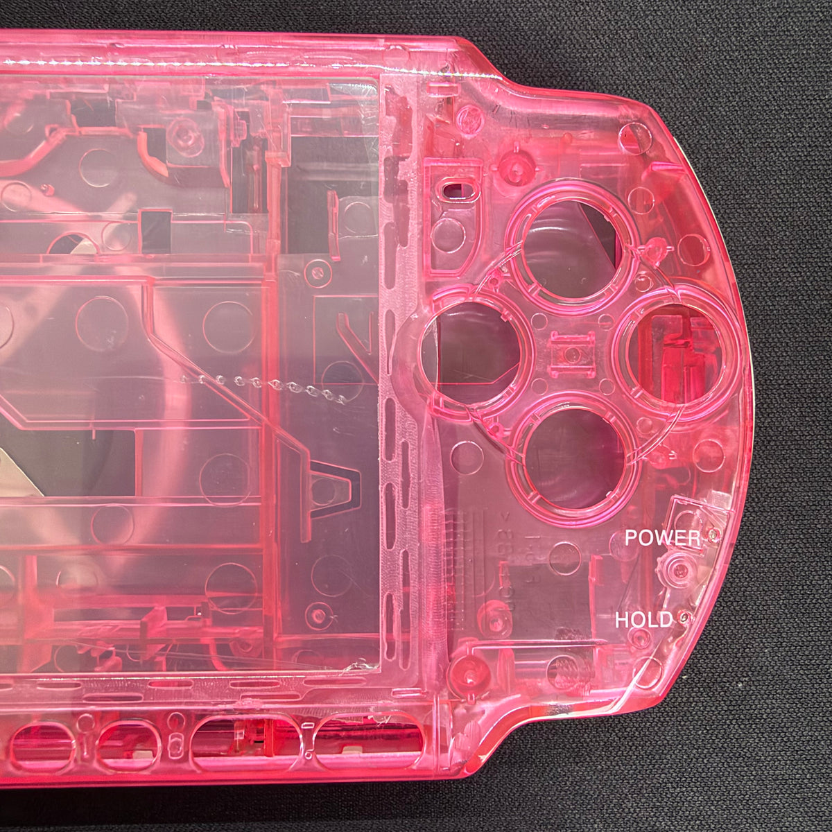 Premium PSP 3000 Full Replacement Shell Kit – Transparent Pink Housing with Buttons