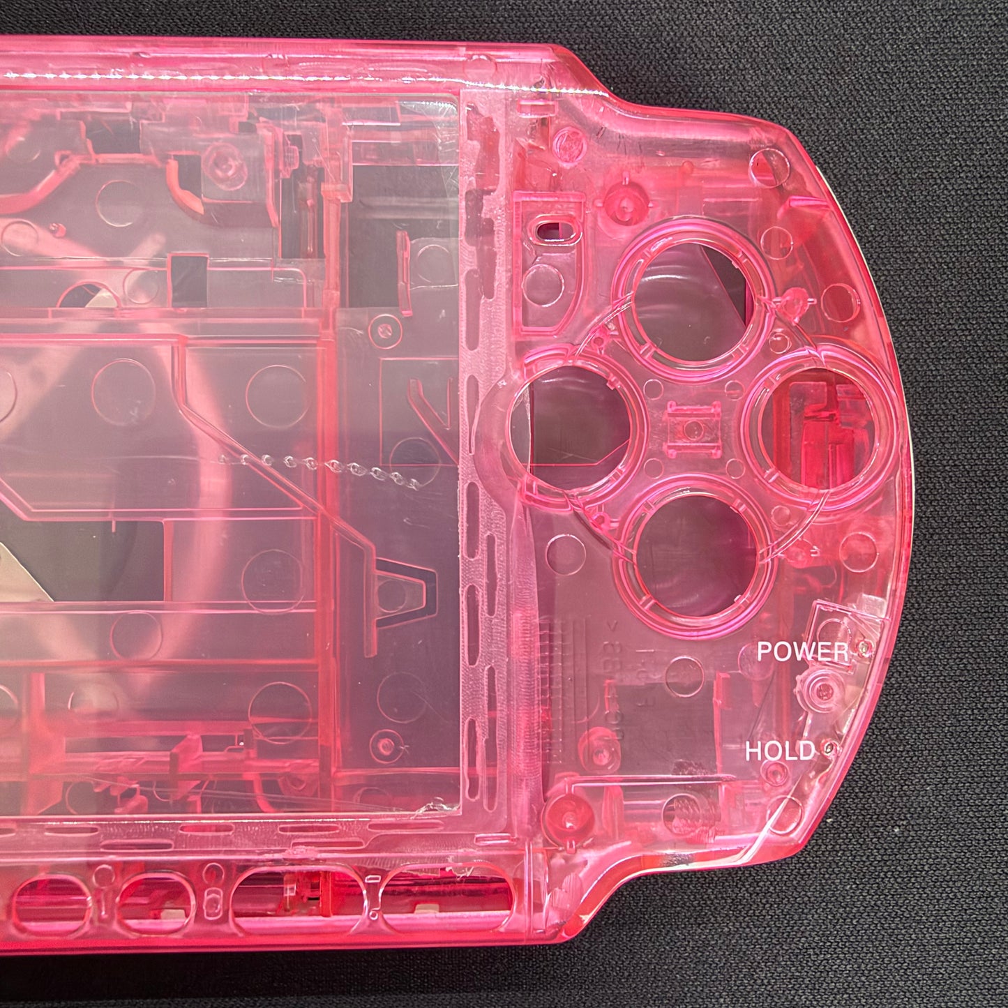 Premium PSP 3000 Full Replacement Shell Kit – Transparent Pink Housing with Buttons