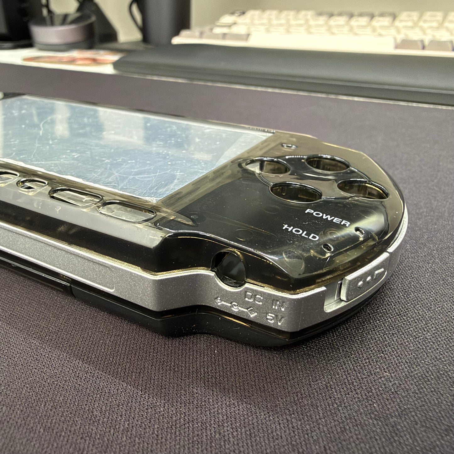 Premium PSP 3000 Full Replacement Shell Kit – Transparent Black Housing with Buttons