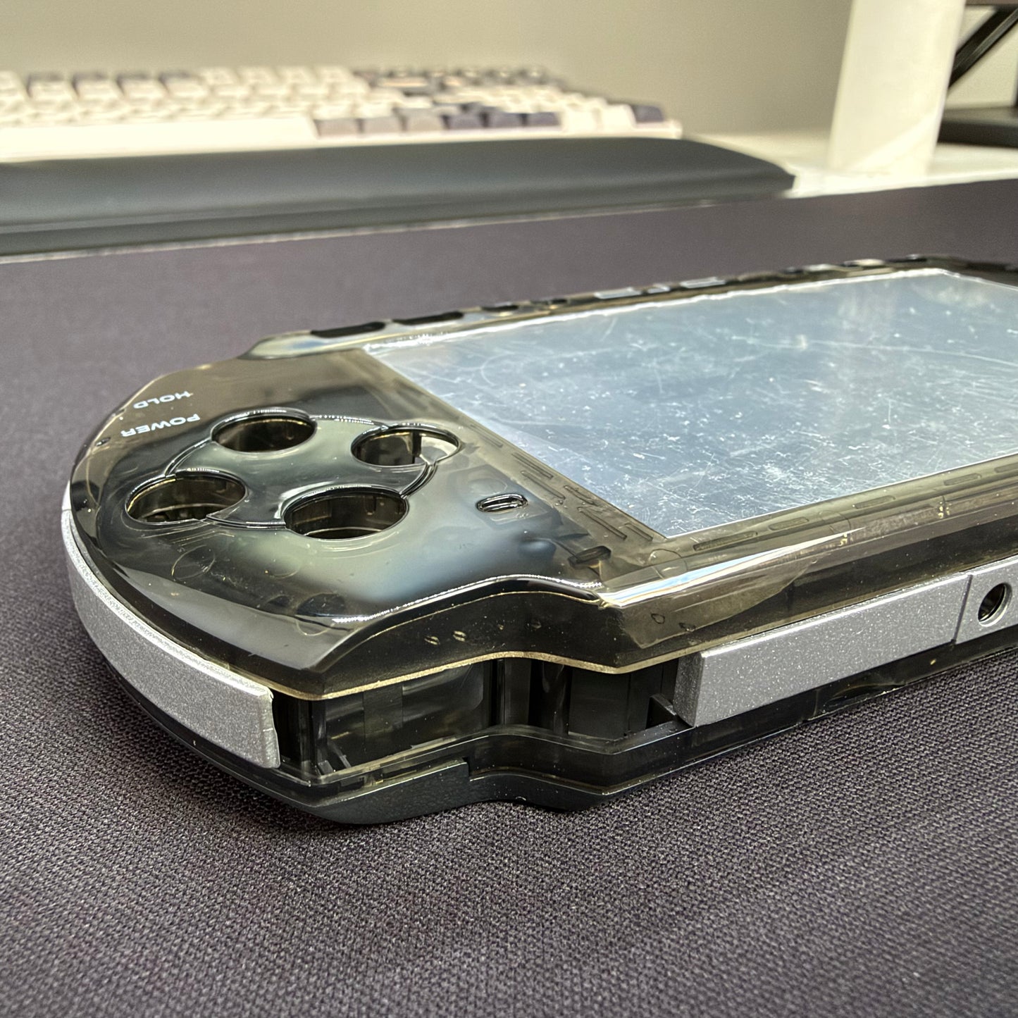 Premium PSP 3000 Full Replacement Shell Kit – Transparent Black Housing with Buttons