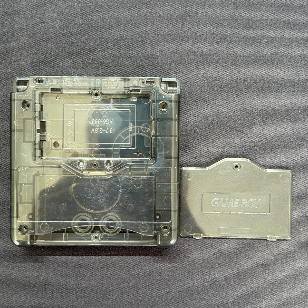 Game Boy Advance SP Full Replacement Shell Kit – Transparent Black Housing with Buttons