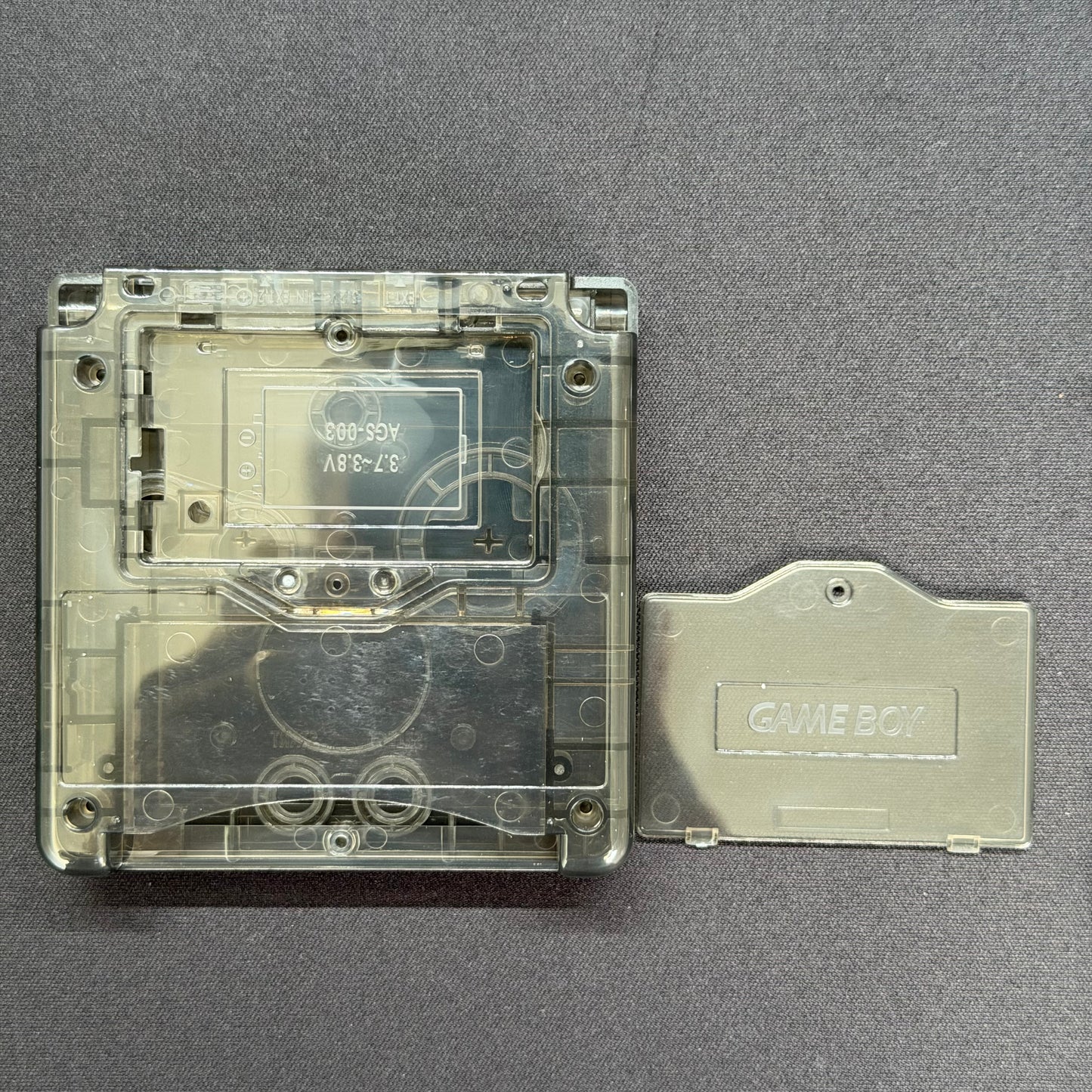 Game Boy Advance SP Full Replacement Shell Kit – Transparent Black Housing with Buttons