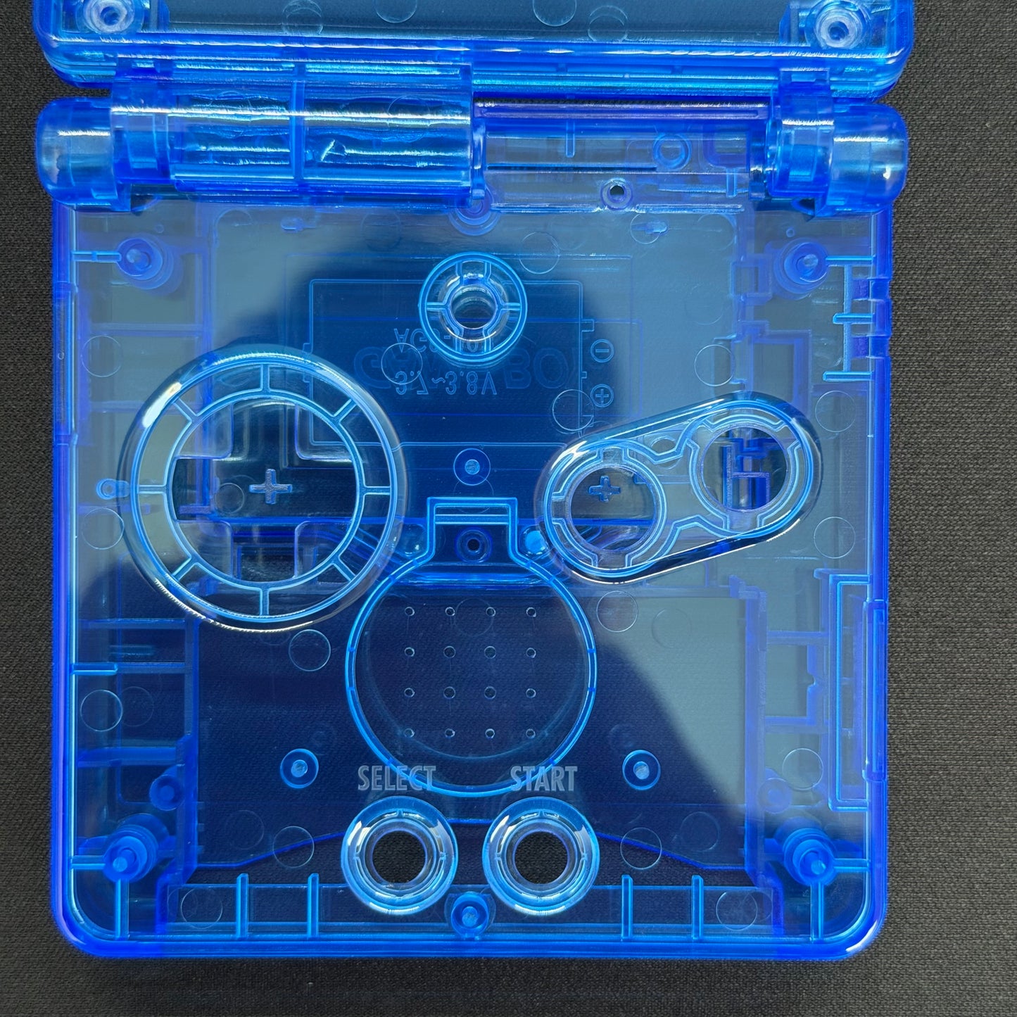 Game Boy Advance SP Full Replacement Shell Kit – Transparent Blue Housing with Buttons