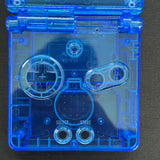 Game Boy Advance SP Full Replacement Shell Kit – Transparent Blue Housing with Buttons
