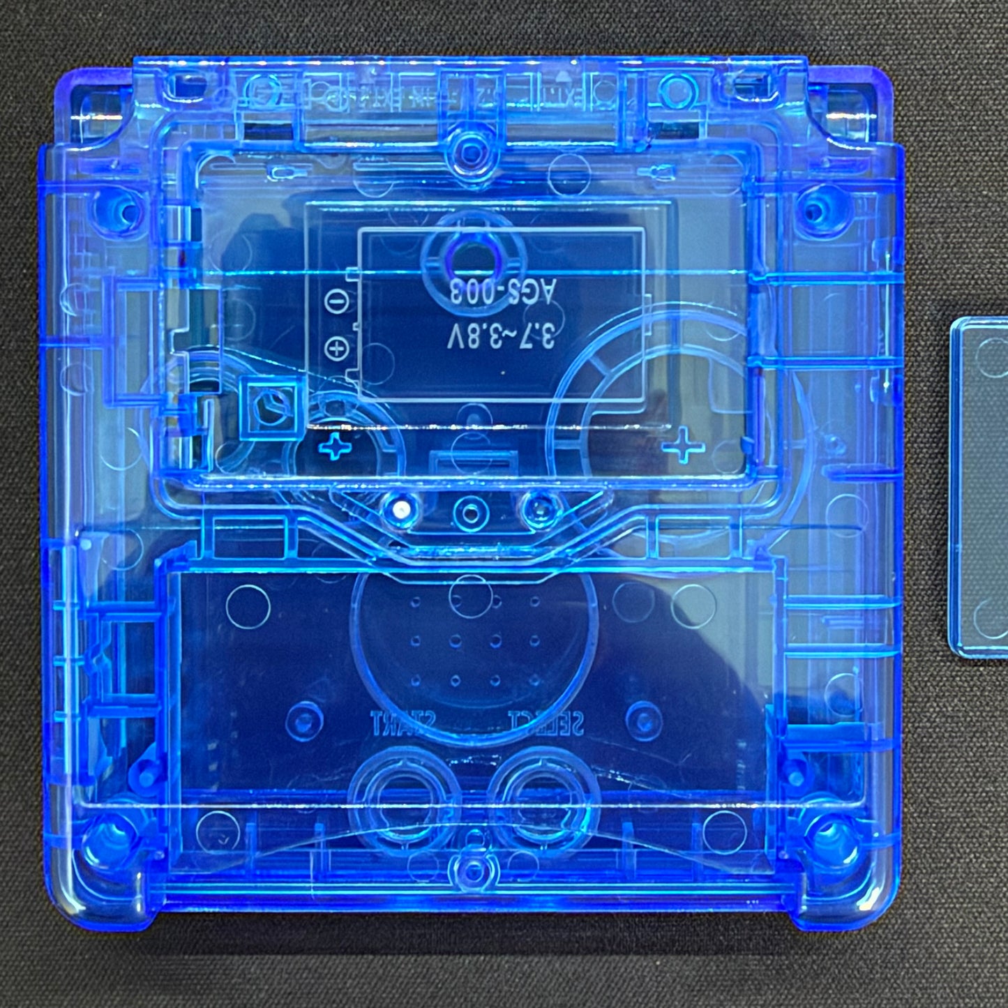 Game Boy Advance SP Full Replacement Shell Kit – Transparent Blue Housing with Buttons