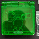 Game Boy Advance SP Full Replacement Shell Kit – Transparent Green Housing with Buttons