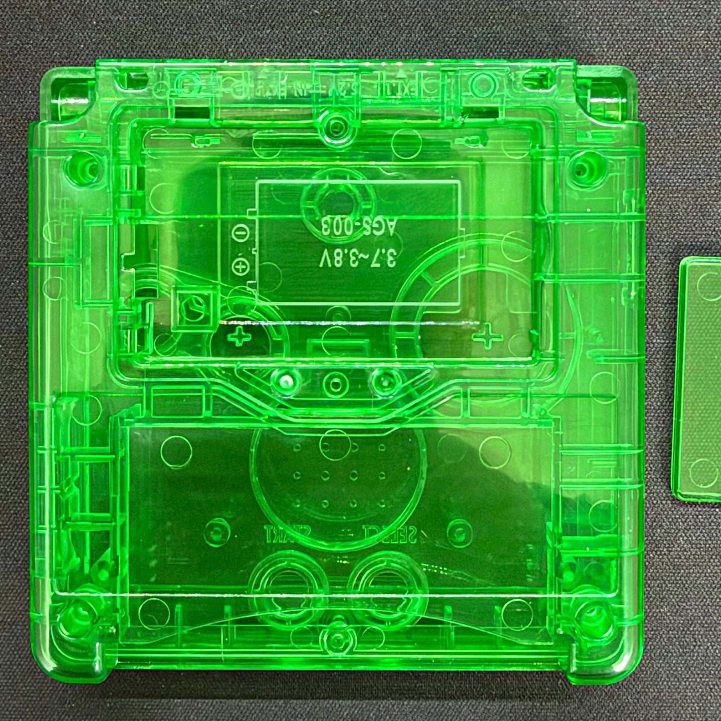 Game Boy Advance SP Full Replacement Shell Kit – Transparent Green Housing with Buttons