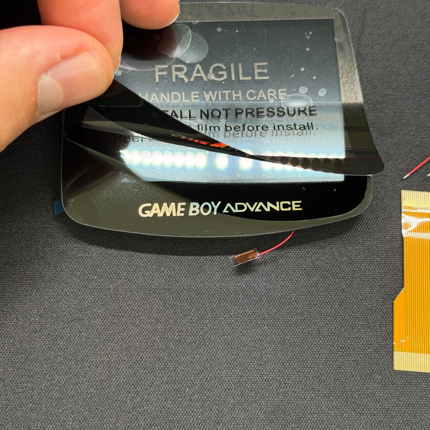 Hispeedido Drop In Laminated IPS LCD Panel for Game Boy Advance (Black)