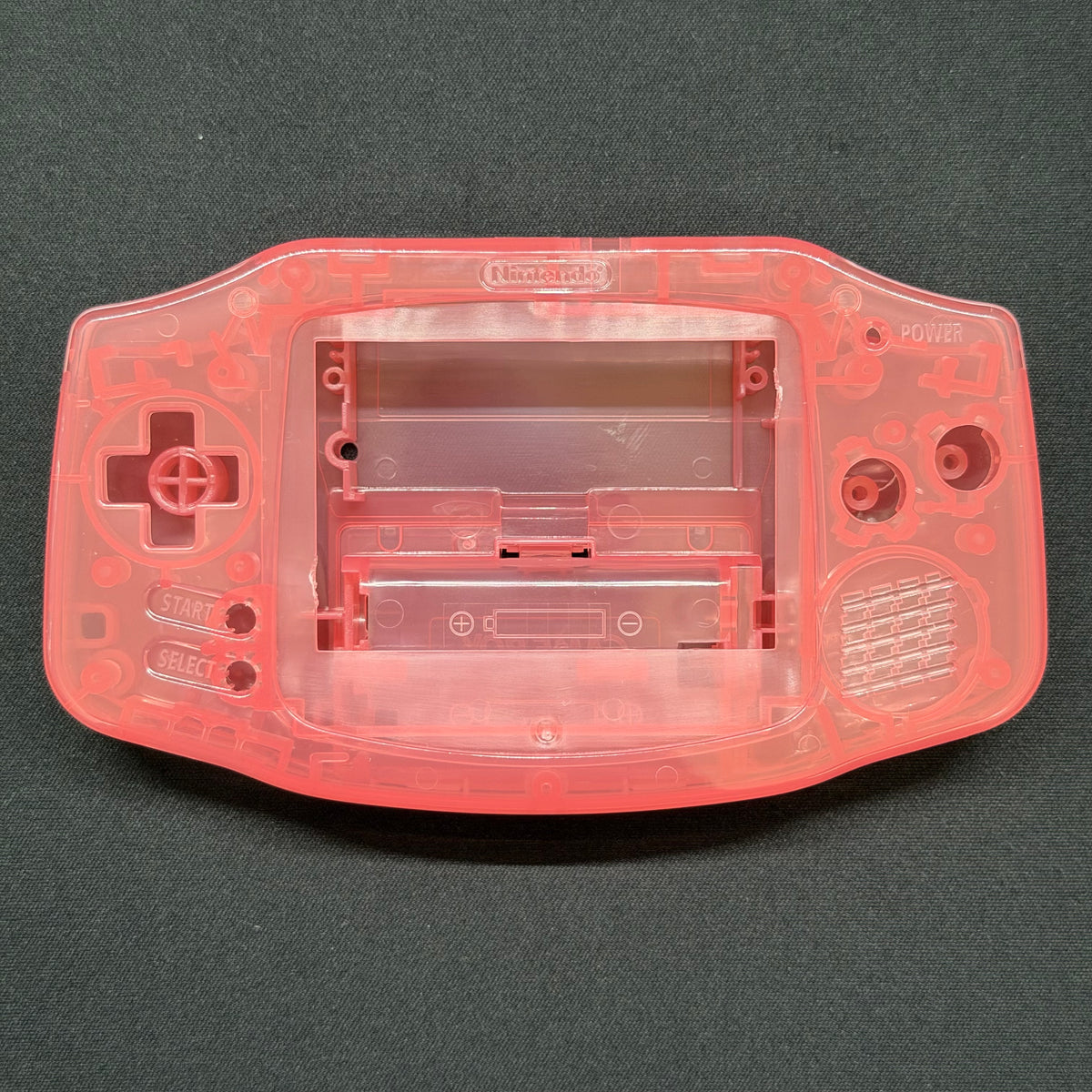Game Boy Advance Full Replacement Shell Kit – Transparent Pink Housing with Buttons