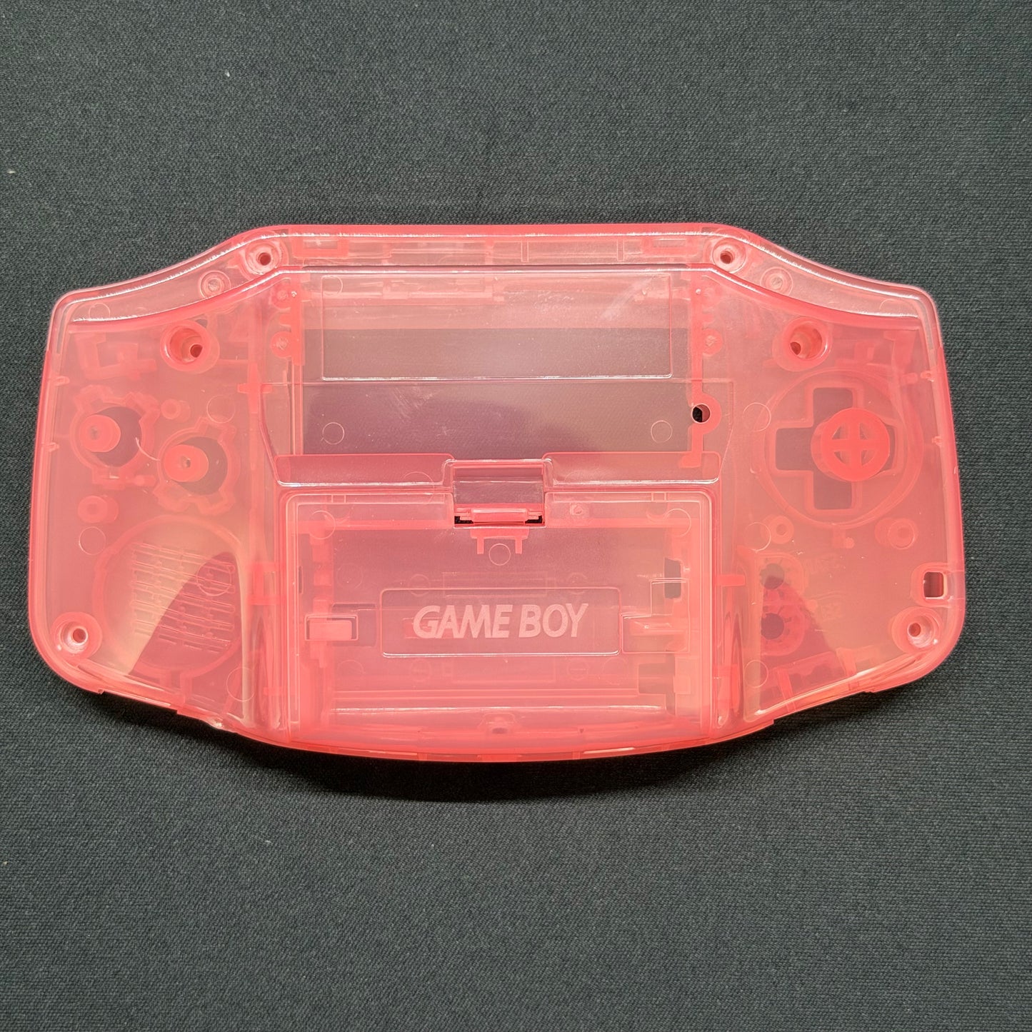 Game Boy Advance Full Replacement Shell Kit – Transparent Pink Housing with Buttons