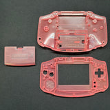 Game Boy Advance Full Replacement Shell Kit – Transparent Pink Housing with Buttons