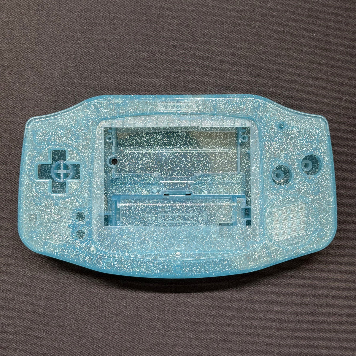 Game Boy Advance Full Replacement Shell Kit – Transparent Glitter Blue Housing with Buttons