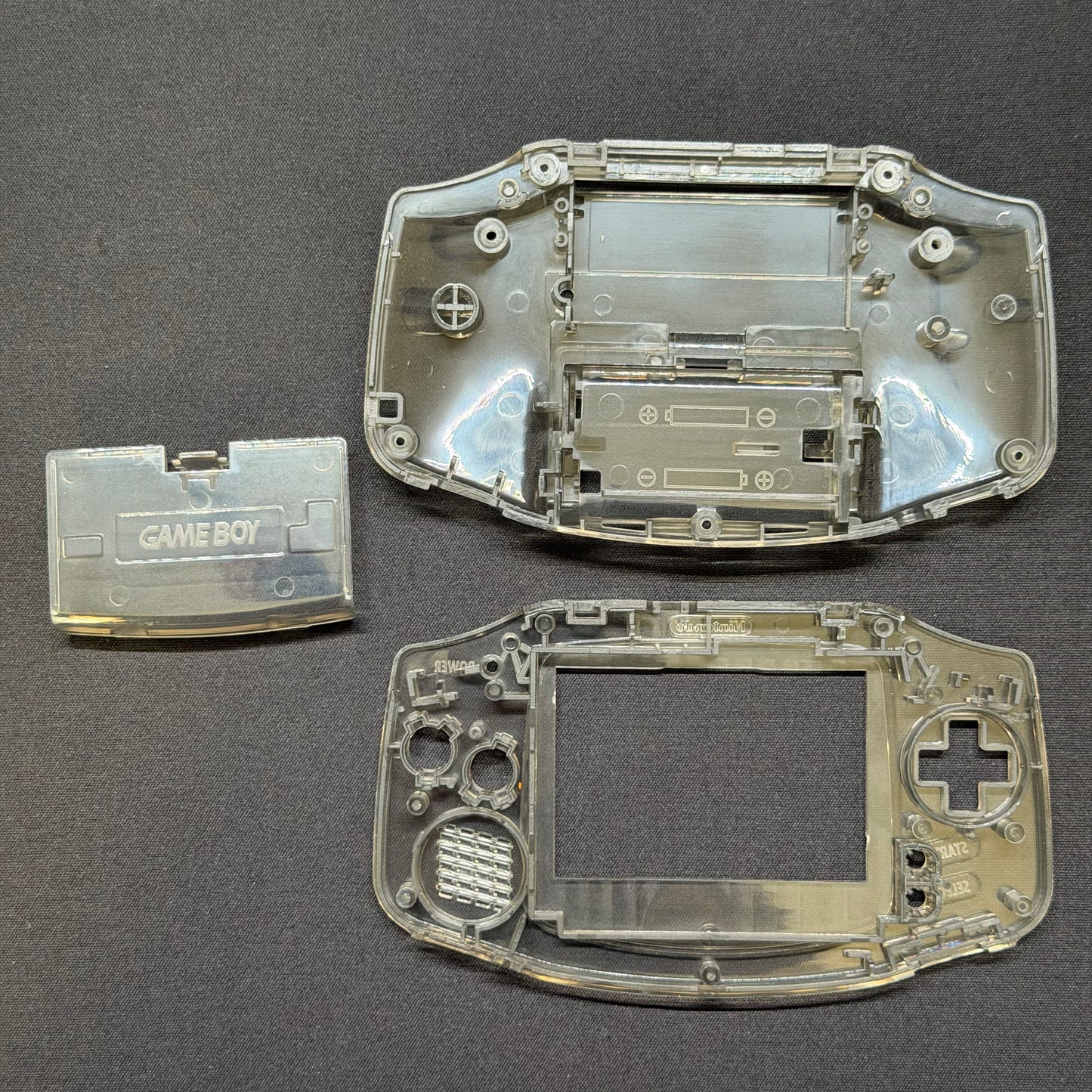 Game Boy Advance Full Replacement Shell Kit – Transparent Black Housing with Buttons