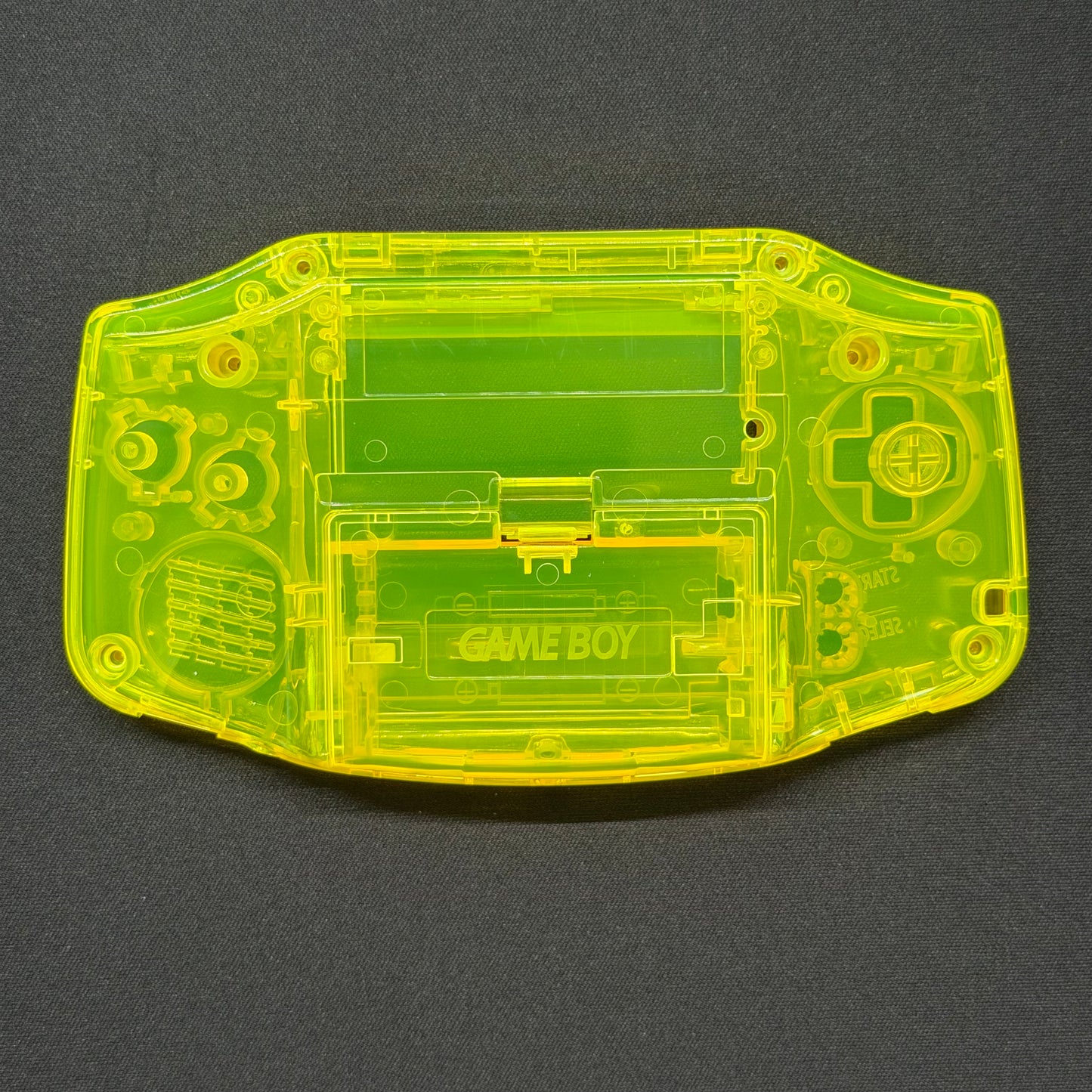 Game Boy Advance Full Replacement Shell Kit – Transparent Yellow Housing with Buttons