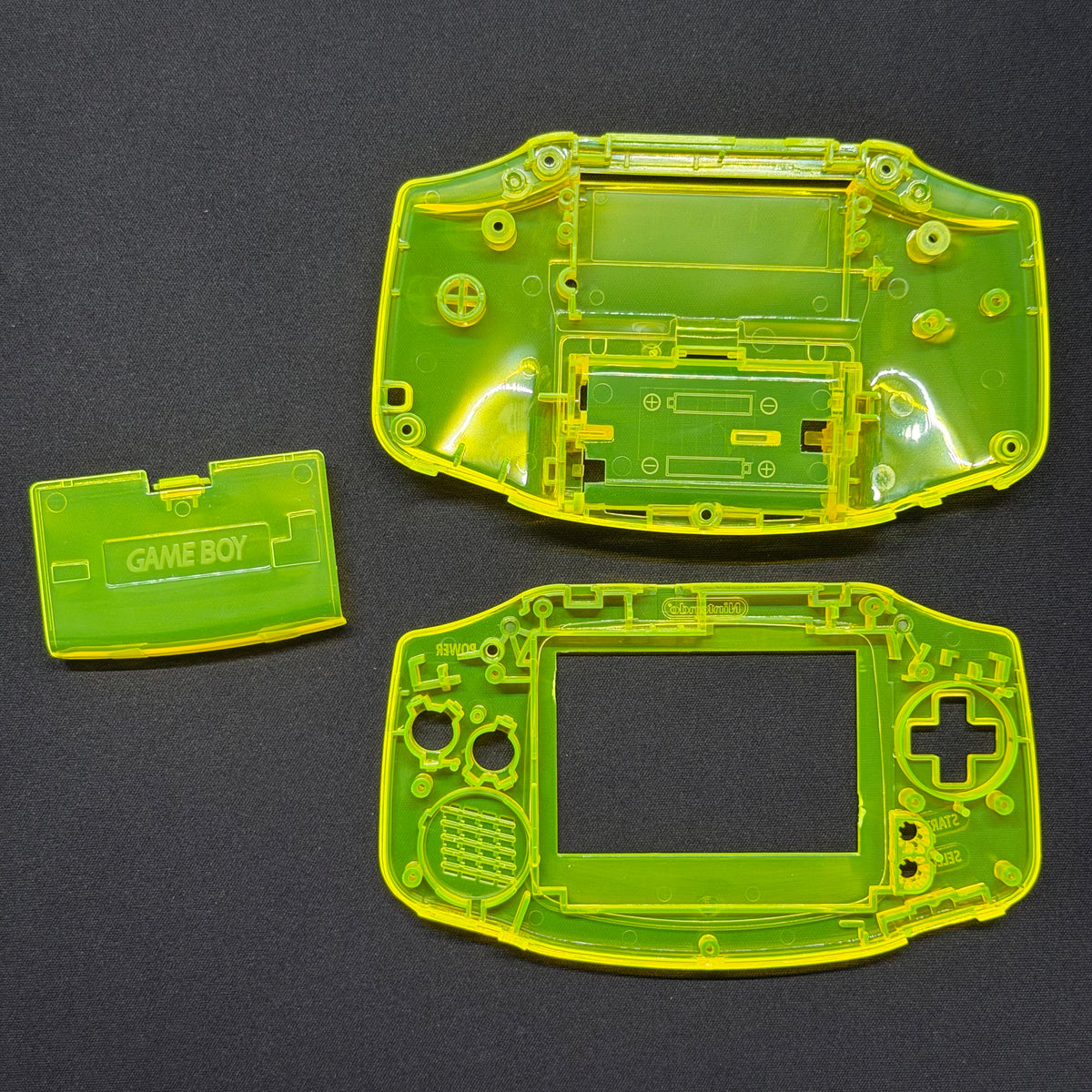 Game Boy Advance Full Replacement Shell Kit – Transparent Yellow Housing with Buttons