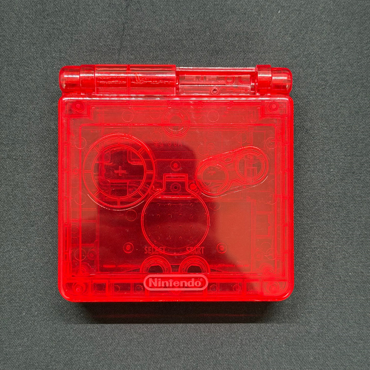 Game Boy Advance SP Full Replacement Shell Kit – Transparent Red Housing with Buttons