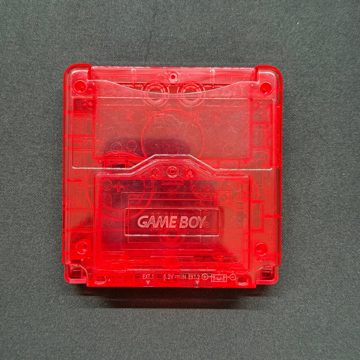 Game Boy Advance SP Full Replacement Shell Kit – Transparent Red Housing with Buttons