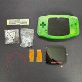Game Boy Advance GBA Hispeedido V5 Laminated IPS LCD Drop-In Shell Kit + 1800mAh USB-C Battery - Transparent Green
