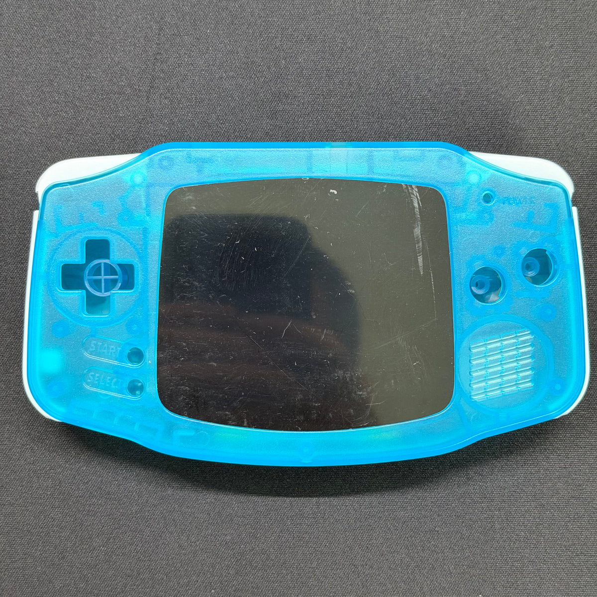Game Boy Advance GBA Hispeedido V5 Laminated IPS LCD Drop-In Shell Kit + 1800mAh USB-C Battery - Transparent Blue
