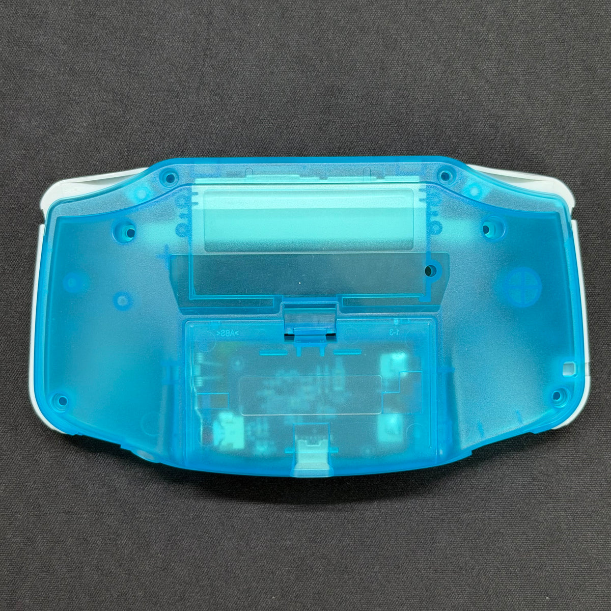 Game Boy Advance GBA Hispeedido V5 Laminated IPS LCD Drop-In Shell Kit + 1800mAh USB-C Battery - Transparent Blue