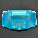 Game Boy Advance GBA Hispeedido V5 Laminated IPS LCD Drop-In Shell Kit + 1800mAh USB-C Battery - Transparent Blue