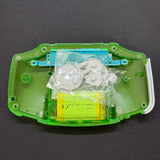 Game Boy Advance GBA Hispeedido V5 Laminated IPS LCD Drop-In Shell Kit + 1800mAh USB-C Battery - Transparent Green