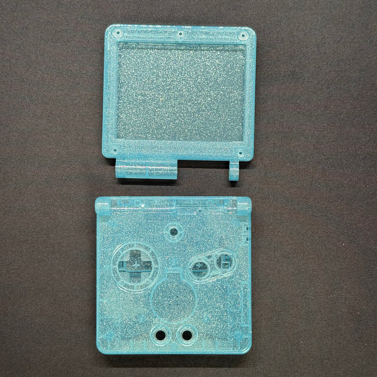 Game Boy Advance SP Full Replacement Shell Kit – Blue Glitter Housing with Buttons