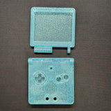 Game Boy Advance SP Full Replacement Shell Kit – Blue Glitter Housing with Buttons