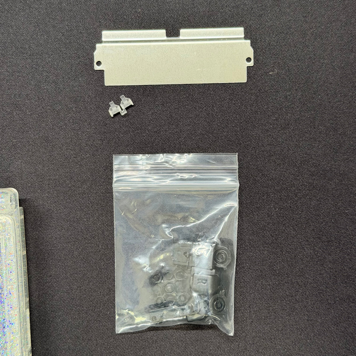 Game Boy Advance SP Full Replacement Shell Kit – Clear Glitter Housing with Buttons
