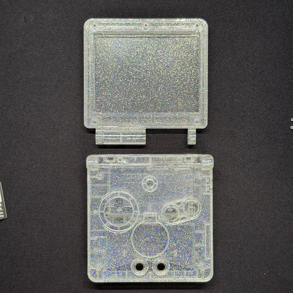Game Boy Advance SP Full Replacement Shell Kit – Clear Glitter Housing with Buttons